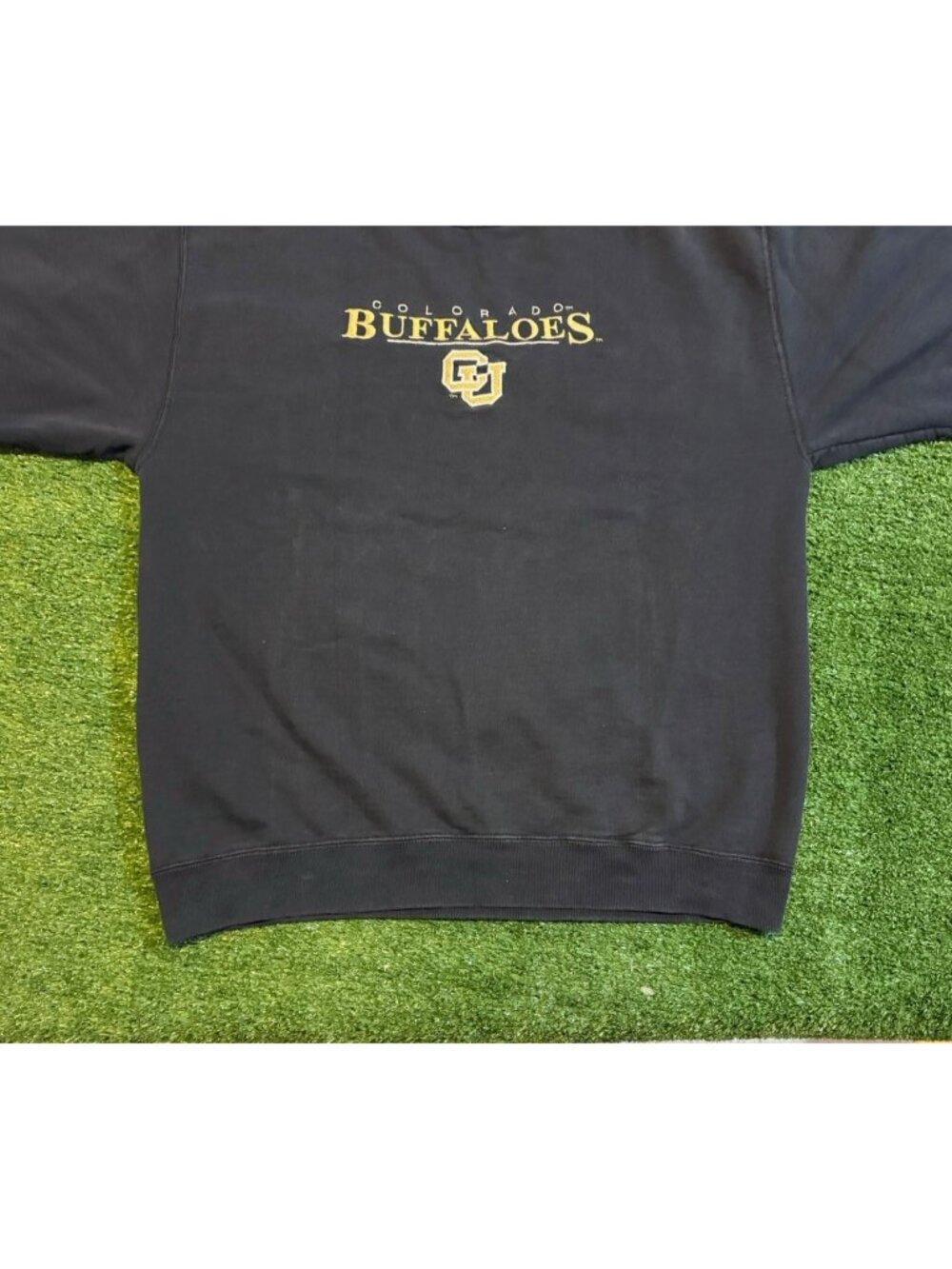 Vintage Colorado Buffaloes sweatshirt mens medium black gold embroidered footbal - Picture 6 of 10